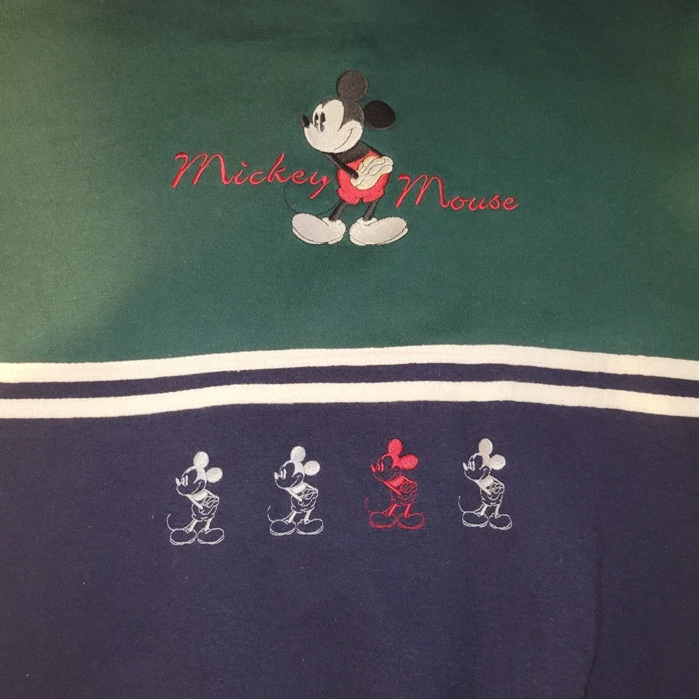 Vintage Mickey & Co‎ Blue Green Size Large Sweatshirt Brazos Sportswear 90's